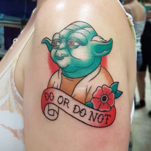 Traditional Yoda Tattoo by Smash