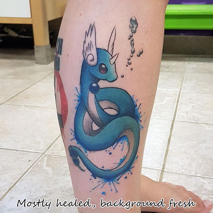 Watercolour Dragonair Tattoo by Smash