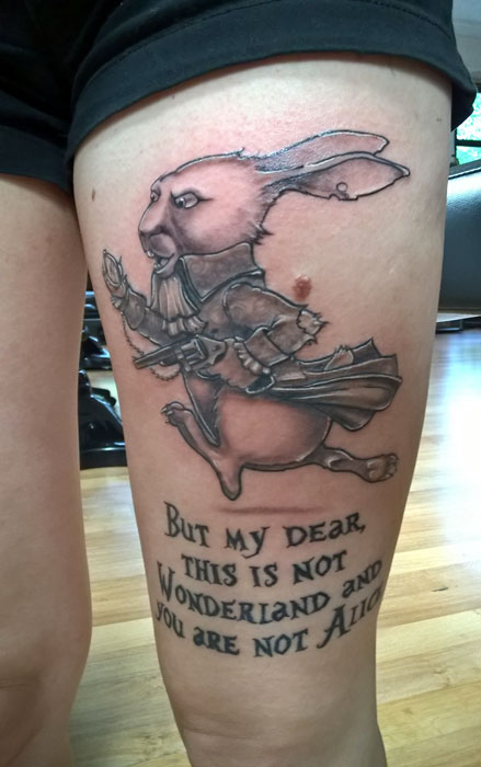 Alice In Wonderland Rabbit Tattoo By Andy