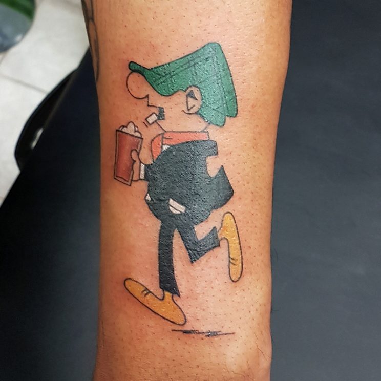 Traditional style Andy Capp tattoo by Smash
