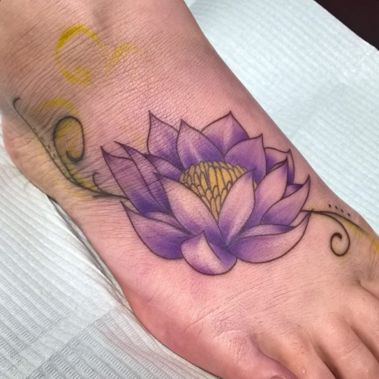Lotus Foot Tattoo By Smash