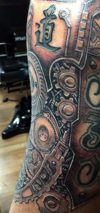 Mechanical Half Sleeve Tattoo By Andy