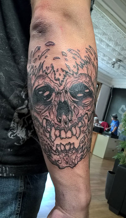 Pushead Skull Tattoo By Andy